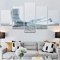 SIGNWIN 5 Panel Canvas Wall Art Modern Art Aerial Contemporary Cool Dramatic Multicolor Nature Photography Snow for Home Decorations Ready to Hang - 60