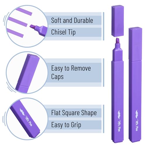 image for Mr. Pen- Aesthetic Highlighters, 8 Pack, Chisel Tip, Shades of Purple,