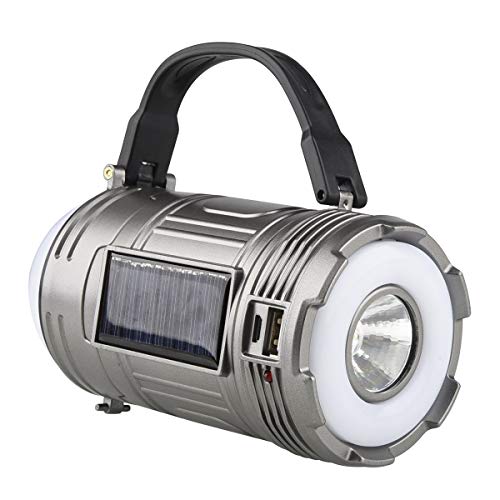 Preisvergleich Produktbild OhhGo Solarbetriebene Taschenlampe Multifunktions Tragbare Outdoor-USB Wiederaufladbare Licht für Camping Wandern Angeln