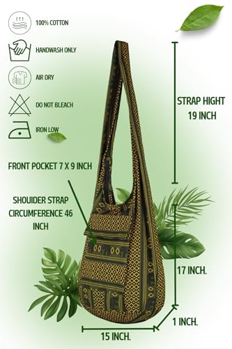 Your Cozy Boho Crossbody Bag for Women – Handmade Cotton Sling Bag Lightweight Unisex Travel Purse with Zipper4
