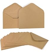 ValBox 4.6x6.3" Kraft Envelopes 100 PCS 120 GSM Brown Contour Flap Invitation Envelopes for Baby ...