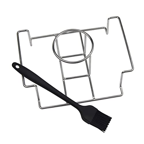 Porssaut Estante para asadores de Pollo a la Parrilla Estante de Pollo Soporte de Acero Inoxidable Parrillas de Aves de Corral Herramienta para hornos Parrilla de Barbacoa Interior al Aire Libre Cover