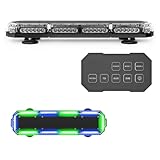SpeedTech Lights K-Force Micro Elite 21 TIR LED Mini Light Bar 180 Watts Strobe for Trucks, Cars, Plows, and Emergency Vehicles with Magnetic Roof Mount (Blue/Green Alternating)