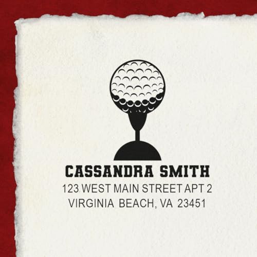 Image of Compact Golf Ball Tee Slim Pre-Inked Rubber Stamp - for Online Shop Orders | Choice of 5 ink colors. Made to Order Golf Stamp. Compact Rubber Stamp. Pre-inked body. Quiet stamping. Dense, sharp imprint.