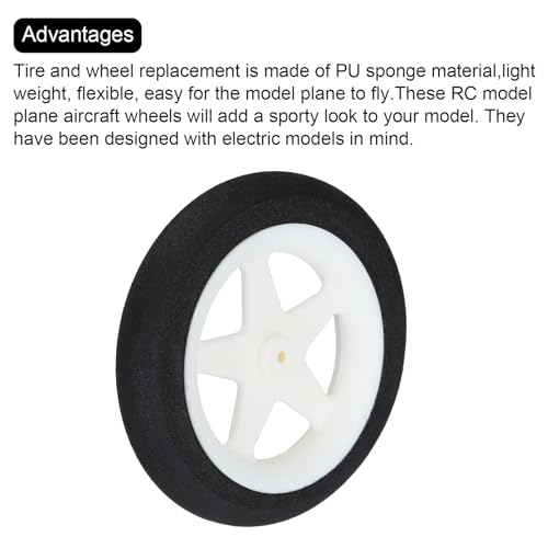 Roues en mousse d'avion RC MECCANIXITY de 7,8 cm aux finitions de précision