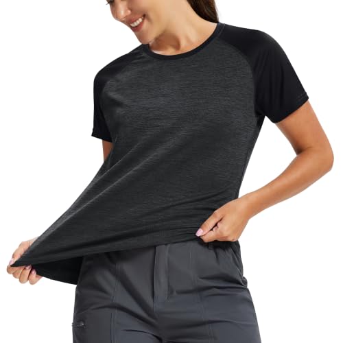 Image of MoFiz Women's Short Sleeve UPF 50+ Sun Protection Sports T-Shirt Quick Dry Running Workout Athletic Tee Top