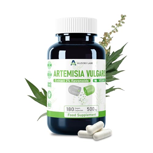Alzuro Labs Artemisia Vulgaris | 5.000mg equivalente (500mg extracto 10:1) | 180 cápsulas veganas | 2% flavonoides | apoyo digestivo, inmune y detox | probado en laboratorio externo | certificado GMP