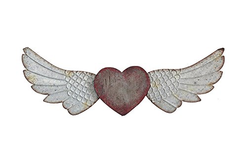 Creative Co-Op Red Heart with Wings Wall Décor