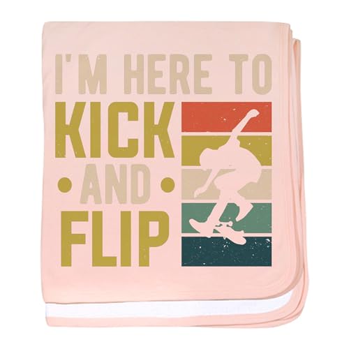 CafePress Skateboarder Kick and Flip Skateboard Baby Blanket, Super Soft Newborn Swaddle