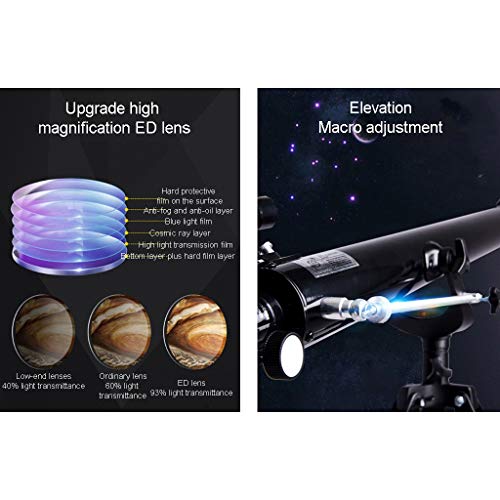 Telescopio de astronomía refractor portátil con trípode 900mm miniatura 5