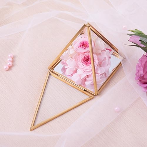 Boîte décorative géométrique dorée en verre, le cadeau de mariage idéal
