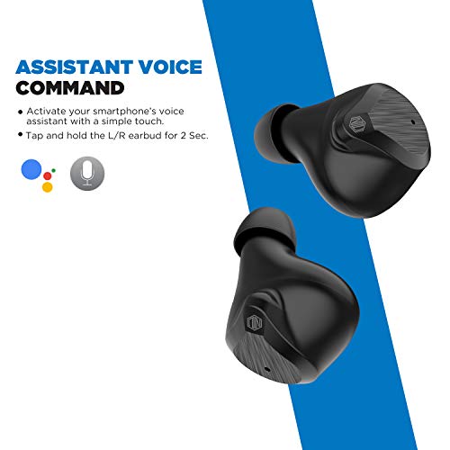 Image of Nu Republic Starbuds True Wireless Earbuds(TWS),BT V5.0,Upto 20hrs Play Time,Compact case with Type-C Charging Cable,Touch Control,45 Angle fit,Sweat & Water Resistant,Voice Assistant with Mic-Black
