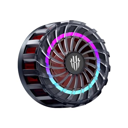 Image of Nubia RedMagic Magnetic Cell Phone Cooler 4 Pro, Cellphone Radiator for Phone with RGB Semiconductor Heatsink Cooling 27W Mobile Phone Cooling Fan for iPhone MagSafe Series /Android