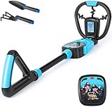 Kids Metal Detector for Boys & Girls 4-10, 1lb-Metal Detector Lightweight for Kids, Adjustable Stem from 23.6' to 28.3', 4'-Depth, Waterproof Metal Detector with Shovel Rake