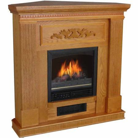 Electric Fireplace, With 38" Mantle, Oak, Color Brown