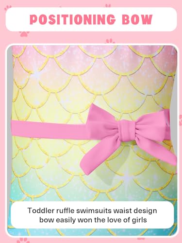 Image of Girls One Piece Swimsuits Toddler Cute Ruffle Bathing Suits Quick Dry Beach Swimwear Size 2-7 Years