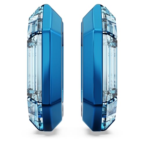 Swarovski Lucent Hoop Earrings, Octagon Shape, Small, Blue2