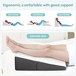 Cozymaker 7.5" Bed Wedge Pillow for Sleeping After Surgery, Back Support, Leg Elevation, Gerd Acid Reflux, Neck Pain, Snoring, Cooling Memory Foam Triangle Incline Wedge, Removable Washable Cover - Image 4