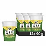 Pot Noodle Chicken & Mushroom instant vegetarian snack quick to make noodles 12x 90 g