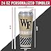 Rico Industries NCAA Wake Forest Demon Deacons Standard 24oz Personalized Tumbler W/Hinged Lid - Team Colored Travel Tumbler - Keeps Drinks Cold or Hot