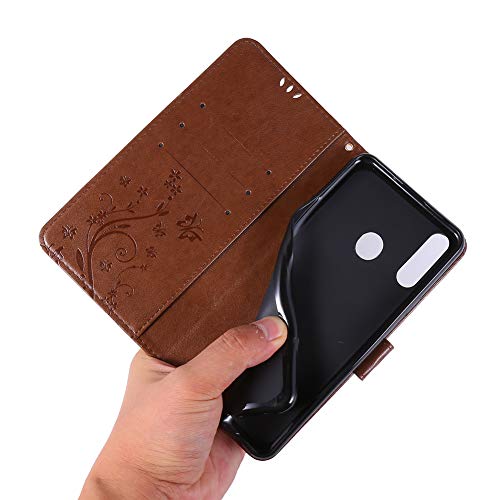 Capa flip MRSTERUS Galaxy A20S Totem em relevo pequena borboleta couro PU flip notebook suporte magn