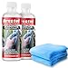 Produktbild Brestol GlasPolitur 2x 300 ml - Hochwirksame Politur für Fenster, Spiegel, Autoscheiben - Schonende Formel für kratzfreie Glasoberfläche, Lang anhaltender Glanz und Schutz + 2x Universaltuch