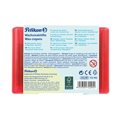 Pelikan 722942 - Wachsmalstifte 665/8d dreieckig, wasserfest