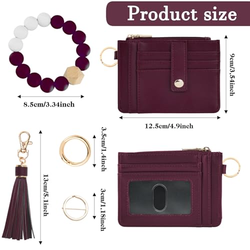 Image of KNGITRYI Wristlet Wallet for Women,RFID Keychain Wallet with Beaded Strap