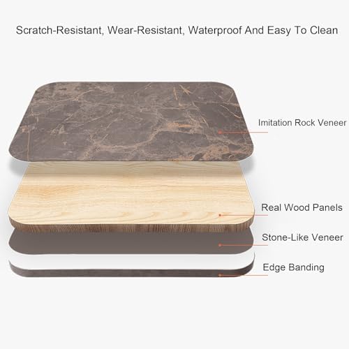 Foldable RV Dinette Table - 360° Rotatable & Removable, Adjustable Height, Heavy-Duty Design, 100 Kg Load Capacity, Perfect for Camping & Outdoor Use (Brown)