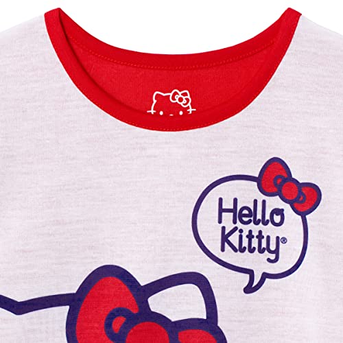 Hello Kitty Girl's Pyjamas Sleep Shirt Sets 4 Piece Sleepwear Pants, Red, 8 #TOP5