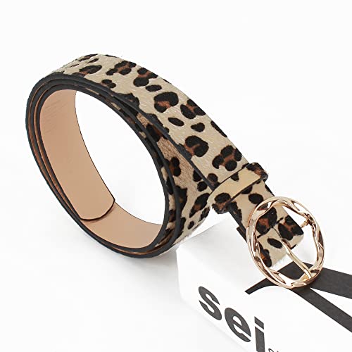 U Scinan Women's Wide PU Belt Fashion Animal Print O Buckle Waist Belt Decorative Belt for Ladies Jeans Pants4