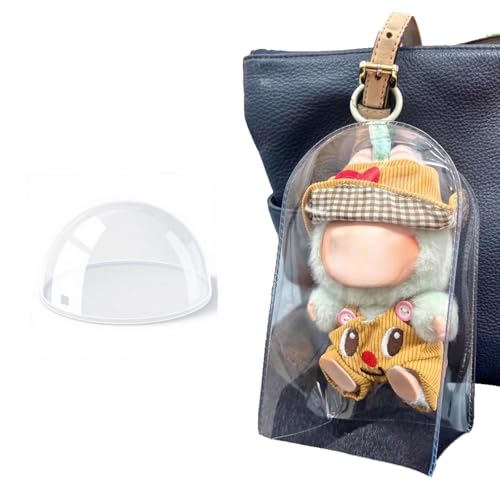 Tomcrazy Clear Protective Case for 17cm (6.7 inch) 15cm Height Figures Dolls Accessories, Doll Face Protection Mask, Transparent Acrylic Masks Cover (1 mask and 1 B bag)
