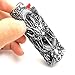 Lucklybestseller Gift for Men Him Her Husband Dad Metal Vintage Dragon and Bead Double Sided Engraving Pattern Design Lighter Pouch Case Cover Holder Sleeve for BIC Full Size Classic Lighter J6
