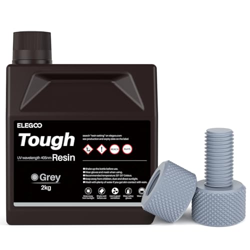 Image of ELEGOO Tough Resin, 3D Printer Resin for DLP LCD 3D Printers Grey 2000g