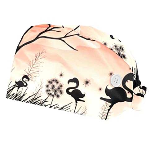 Casquettes de travail respirantes JDEZ à motif flamingo pour un confort anti-transpiration