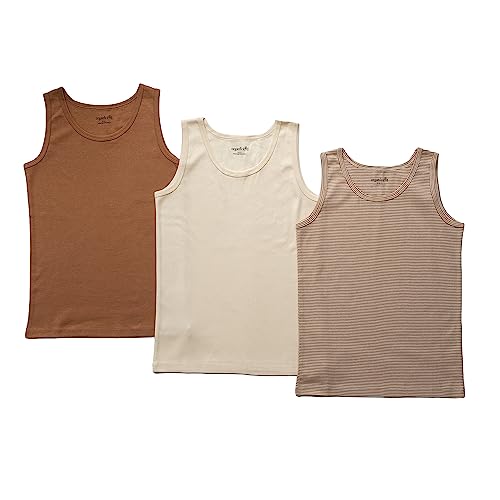 ORGANICKID Boys Organic Cotton Tank Top Sleveless Undershirts Toddler Underwear 3 Pack Tees