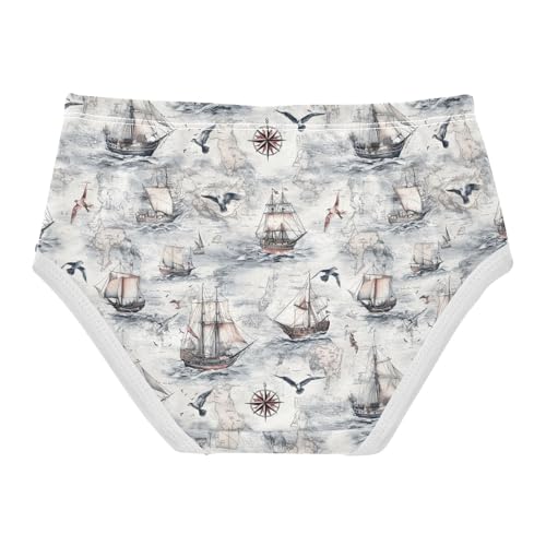 Girls Underwear Soft Cotton Sailboat Seagull Kids Panties in Sizes 2/3t, 4t, 5t, 6 and 82