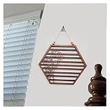 hexagon wood shelf diy 【Hang earrings rack moon】Creative moon lunar ring storage box, the latest 2022. Natural wooden, rural light luxury style.