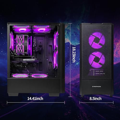 Image of Gaming Desktop PC AMD R5 5500 GeForce RTX 3050 6GB,16GB DDR4 RAM,1TB NVMe SSD,ARGB Cooling, Prebuilt Gaming Computer