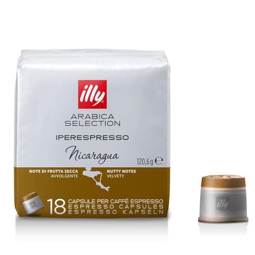 Image of illy Coffee, Arabica Selection Nicaragua Espresso Capsules, Single Origin, For Brewing with iperEspresso Capsule Machines, 18 Count