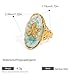 Dikixe Boho Starfish Ocean Beach Statement Ring, Gold Plated Irregular Blue Shell Ring, Summer Statement Jewelry for Women Size 8