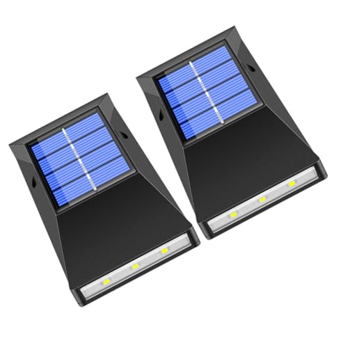 Lámpara solar resistente al agua con 6 LED de luz cálida aplique de pared exterior Beavorty
