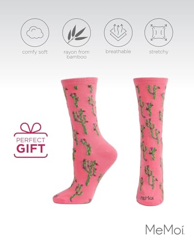Image of MeMoi Cactus Rayan Blend Crew Socks