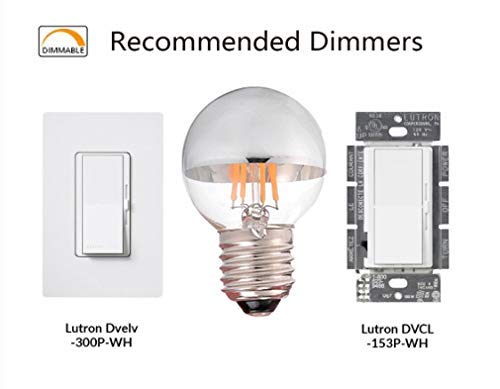 Vintage Retro Antique LED Filament Bulb G45 4W LED Light Bulb, Silver Bowl Tipped, E27 Base, Soft Warm White 2700K - Image 2