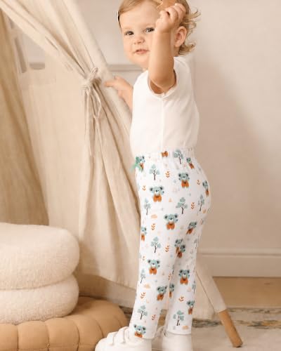 Image of Jecson Toddler Girl Leggings Baby Pants 3 Pack Stretchy Floral Clothes 1-4Y