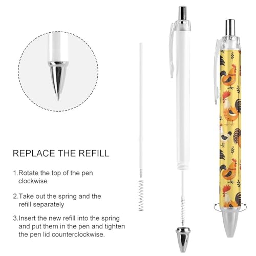 Bolígrafo retráctil Roosters de 4 piezas: ideal para tus apuntes de clase y tareas de oficina 4