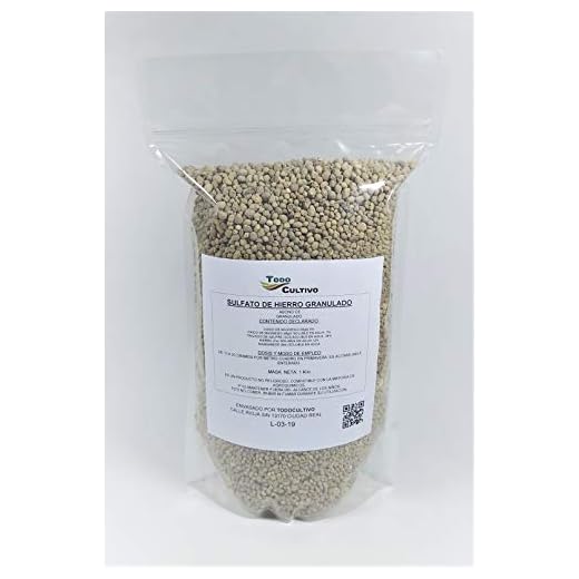 Todocultivo Sulfato de Hierro granulado 1 Kilo. Abono de Fondo Utilizado para Tratar Las clorosis férricas o amarillamiento de Las Plantas.