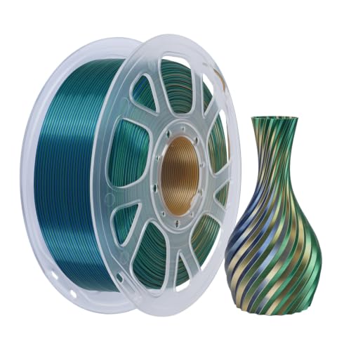 Kingroon Silk PLA Filament, Tri Color PLA Filament, Multicolor 3D Printer Filament, Dimensional Accuracy 1.75mm (+/-0.02