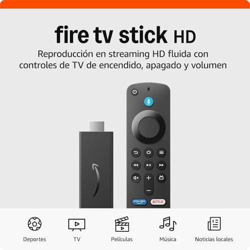 Amazon Fire TV Stick HD, free and live TV, Alexa Voice Remote, sm...