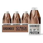 GROUNDED Dairy Free Chocolate Protein Milkshakes 12 x 490ml, 20g Plant Protein Per Bottle, Ready to Drink, Natural Ingredients, Gluten Free, Nutritious Meal Replacement, Made With Cocoa